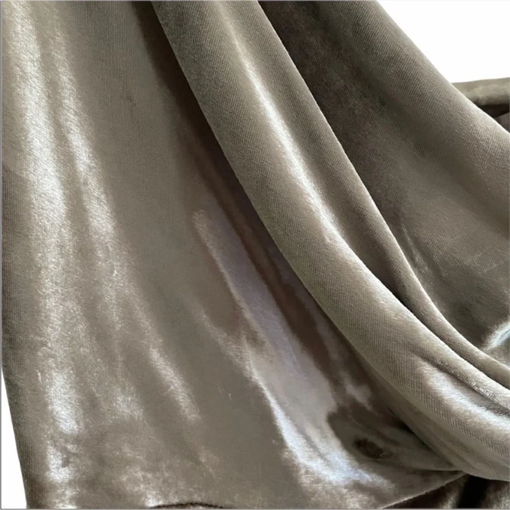 MICHELLE MASON Silk Velvet Asymmetrical One-Shoulder Midi Dress Gold 6 - Picture 12 of 16